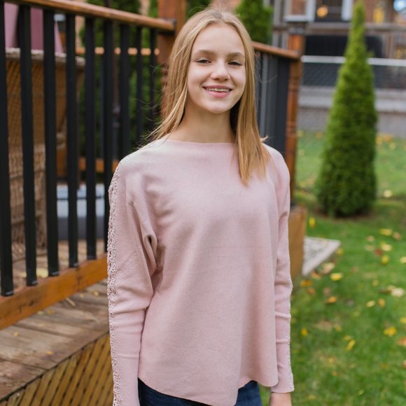 Sweater with decorated long sleeves - Picture 12 of 12